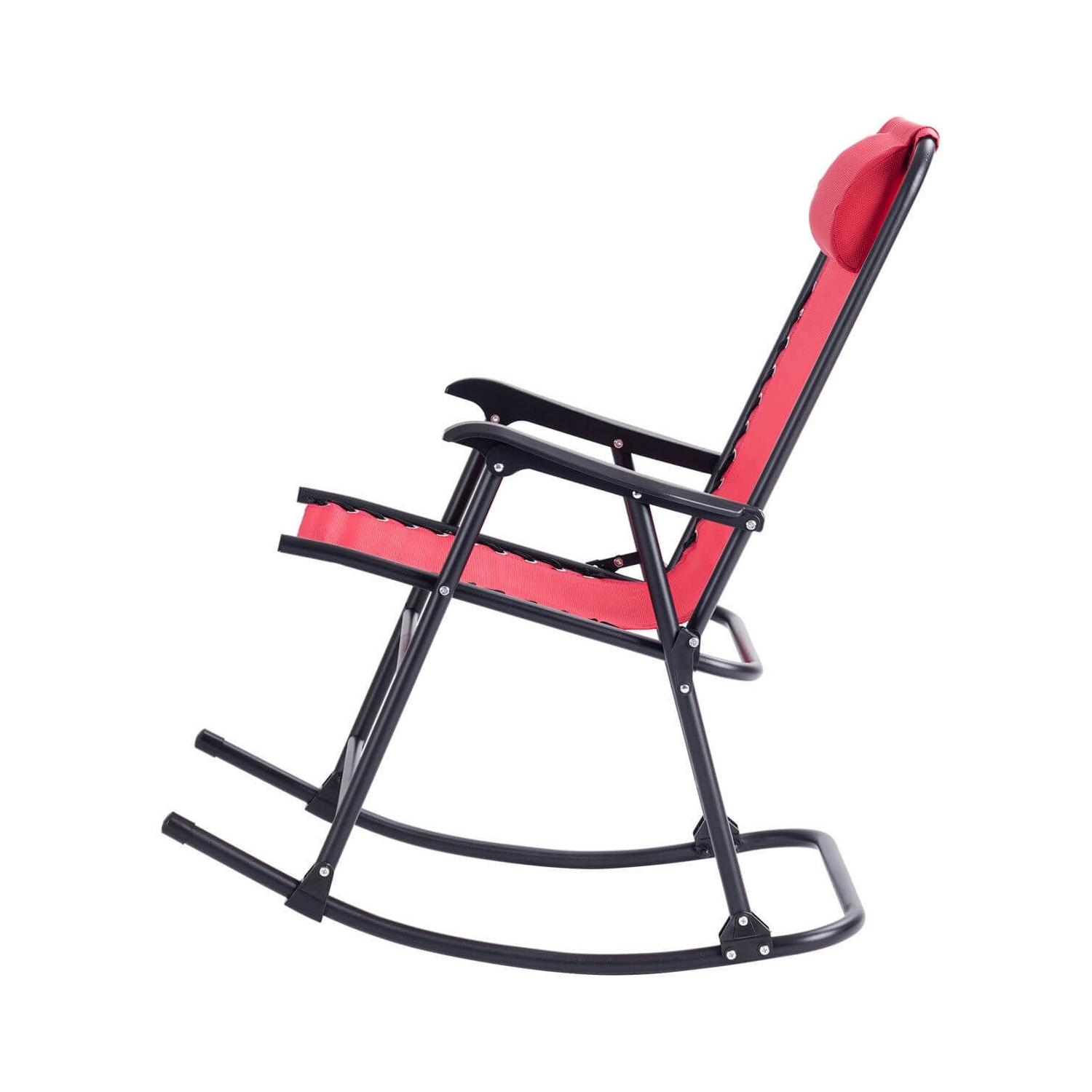 Chaise berçante pliante Zero Gravity pour patio extérieur avec appuie-tête