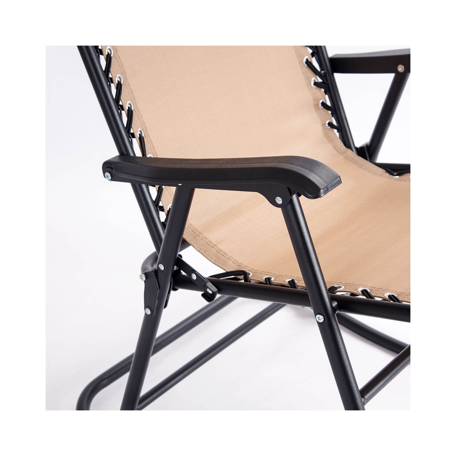 Outdoor Patio Headrest Folding Zero Gravity Rocking Chair