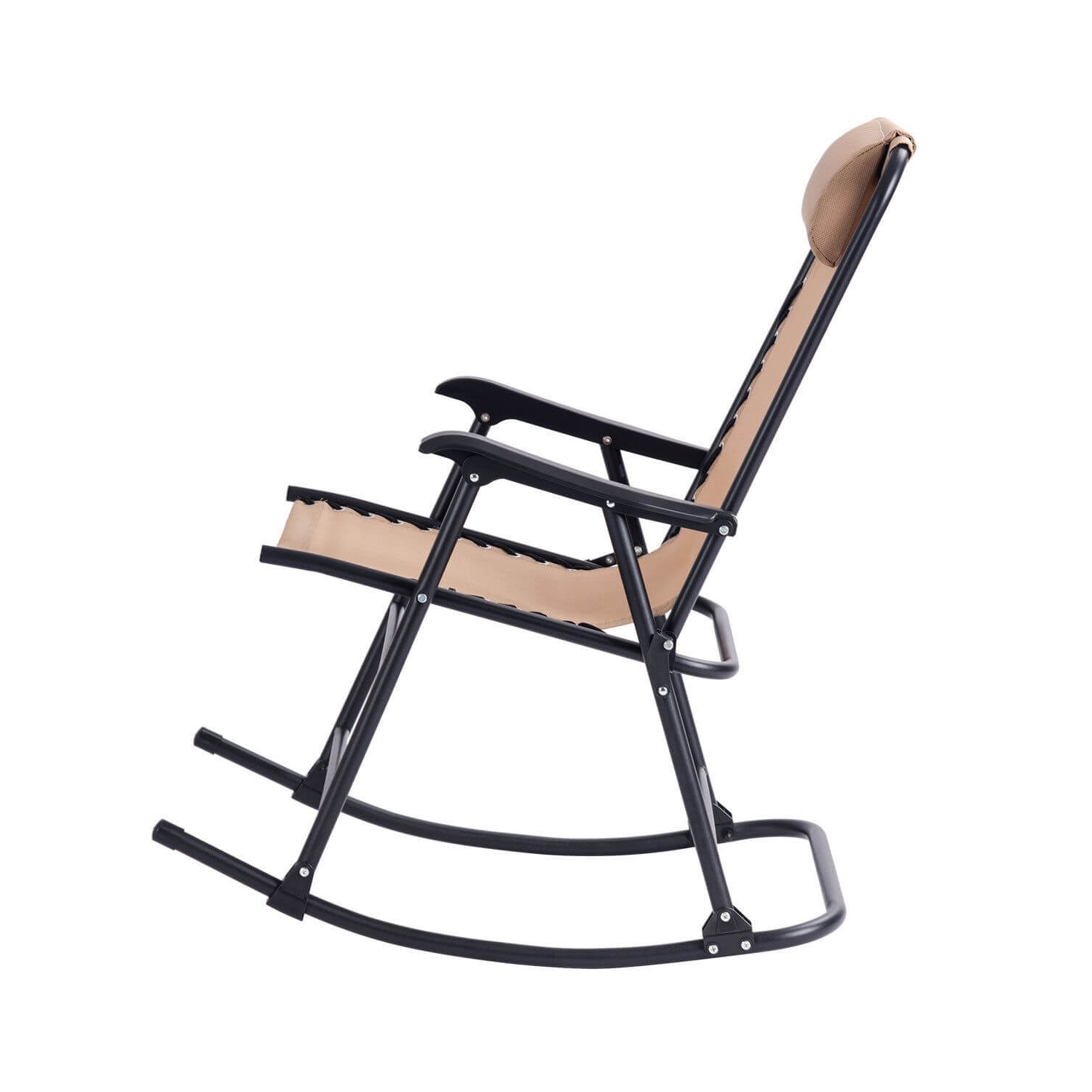 Outdoor Patio Headrest Folding Zero Gravity Rocking Chair