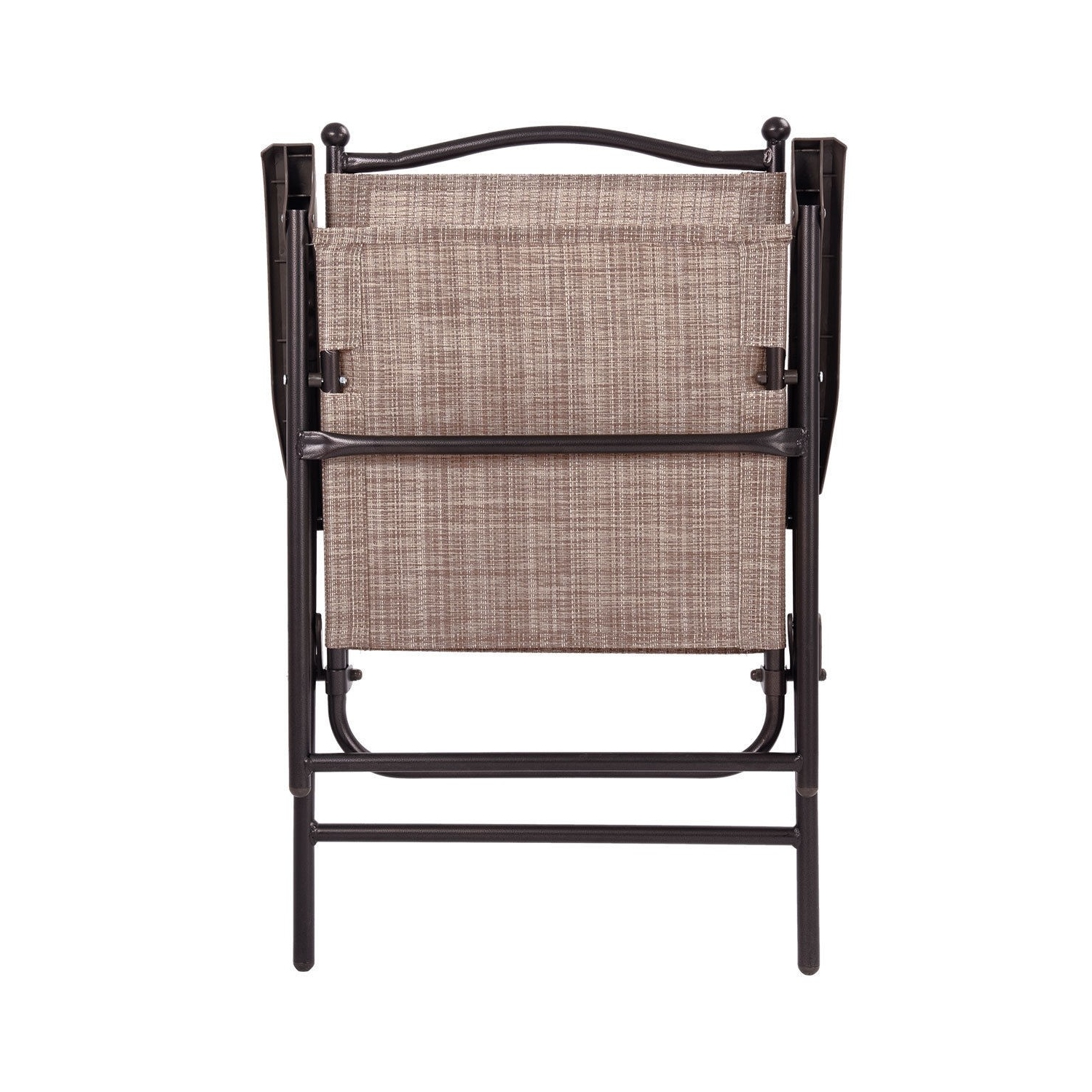 Ensemble de 2 chaises de camping pliantes à dossier en toile de patio - Café