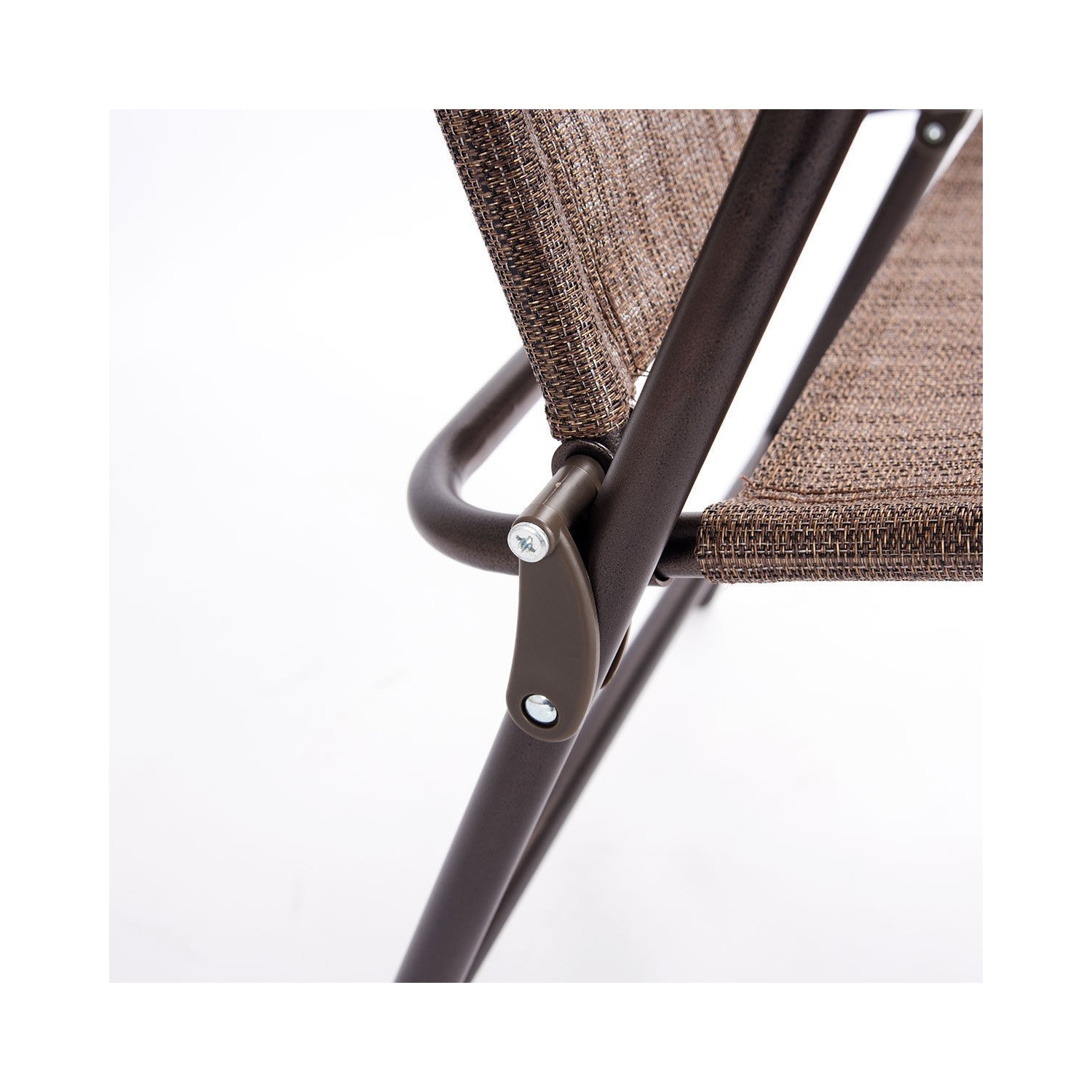 Ensemble de 2 chaises de camping pliantes à dossier en toile de patio - Café