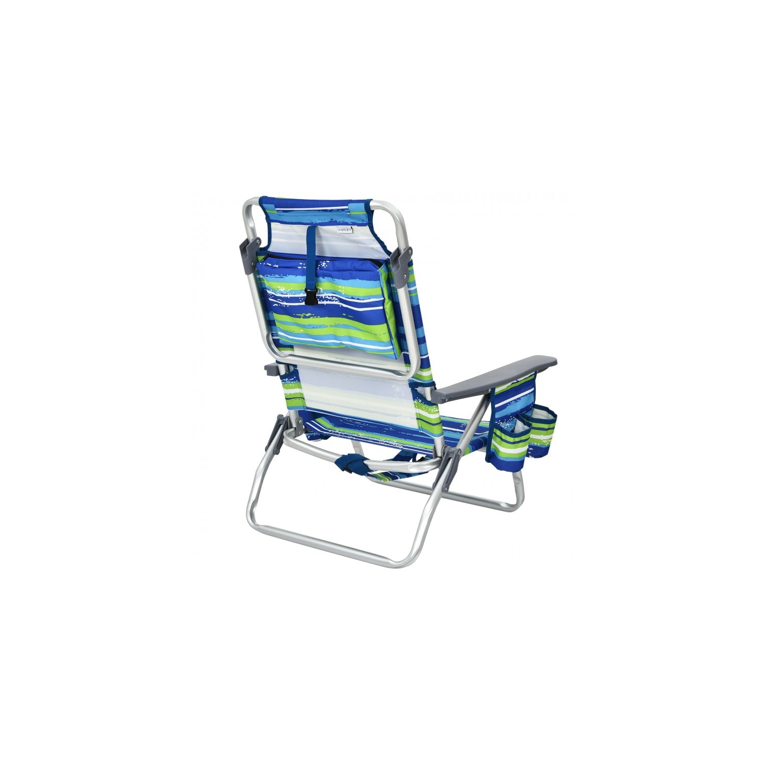 2-Piece Foldable Backpack Beach Chair Set with Cushioned Headrest and Storage Pocket