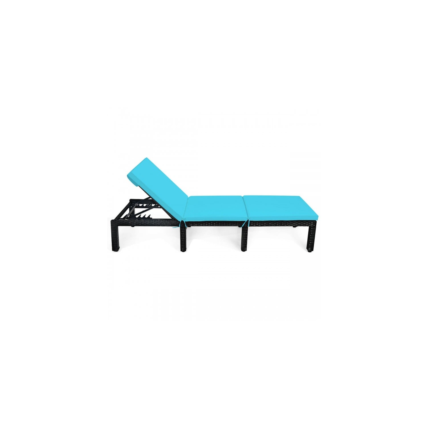 Patio Rattan Cushioned Height Adjustable Lounge Chair