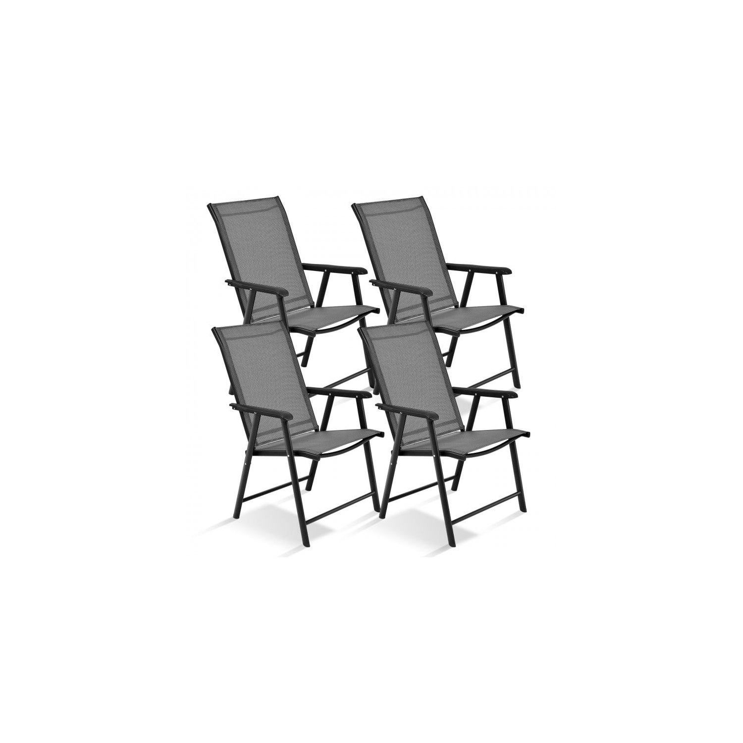 Ensemble de 4 chaises pliantes de patio pour le camping en plein air