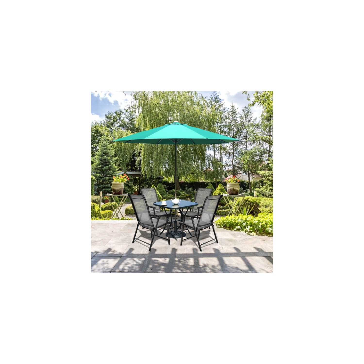 Ensemble de 4 chaises pliantes de patio pour le camping en plein air