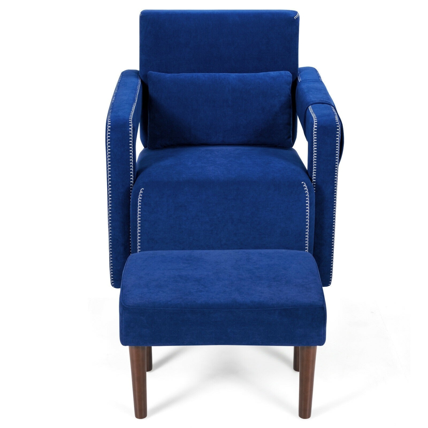 Fauteuil berber à revêtement en molleton avec pouf et coussin de dossier – Fauteuil d'appoint confortable pour lire ou relaxer