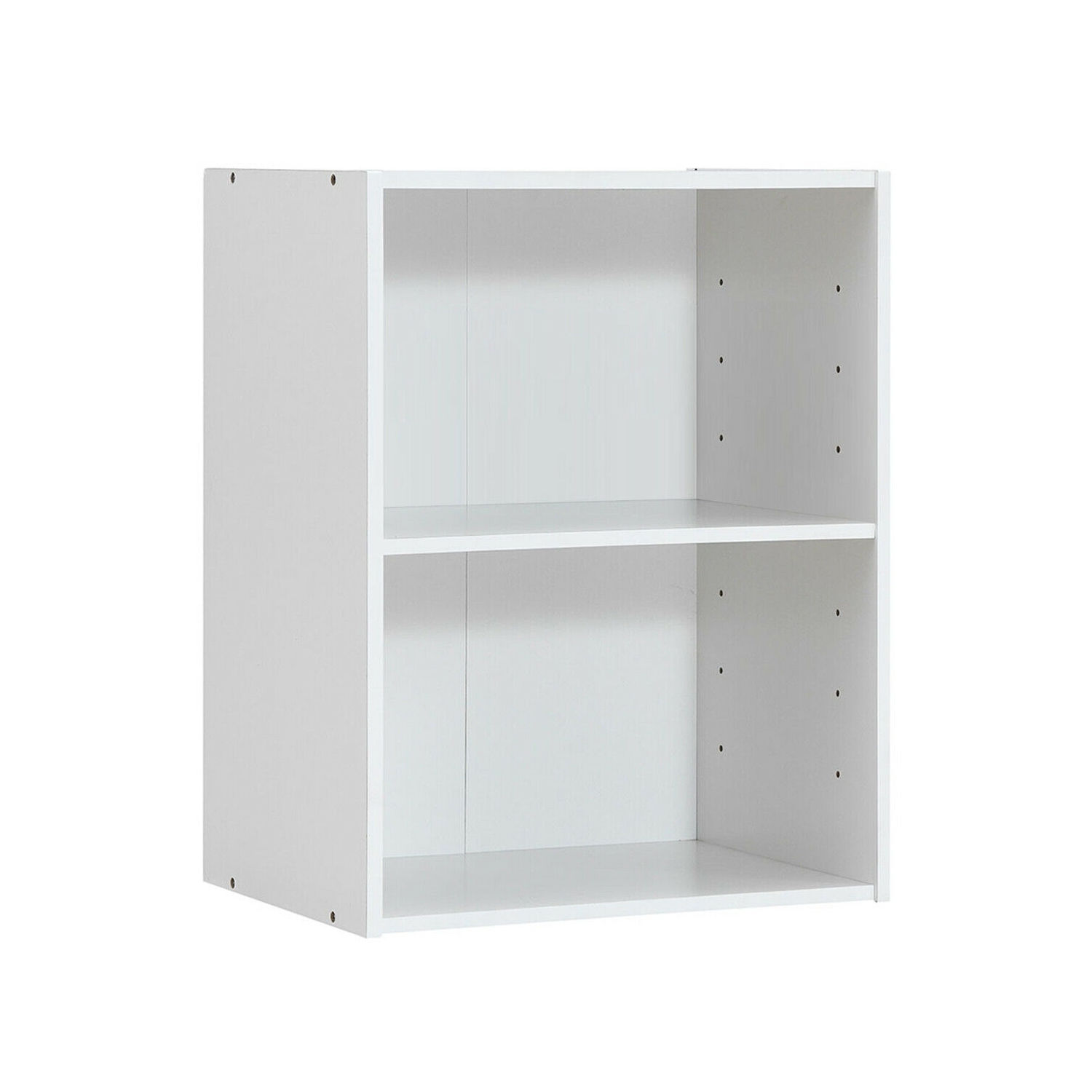 Armoire-présentoir multifonctionnelle de meubles à 2 niveaux avec grande capacité de rangement - Blanc