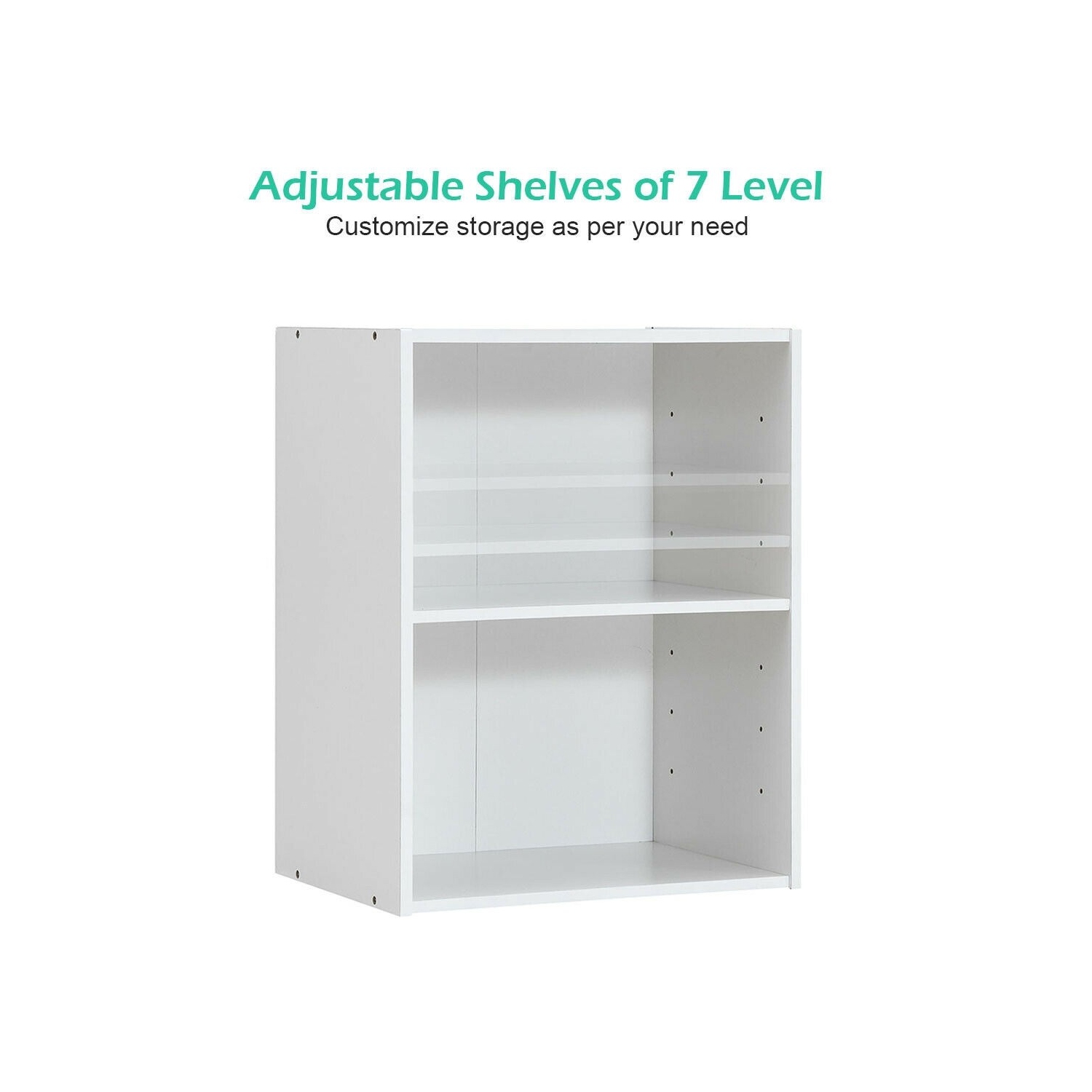 Armoire-présentoir multifonctionnelle de meubles à 2 niveaux avec grande capacité de rangement - Blanc