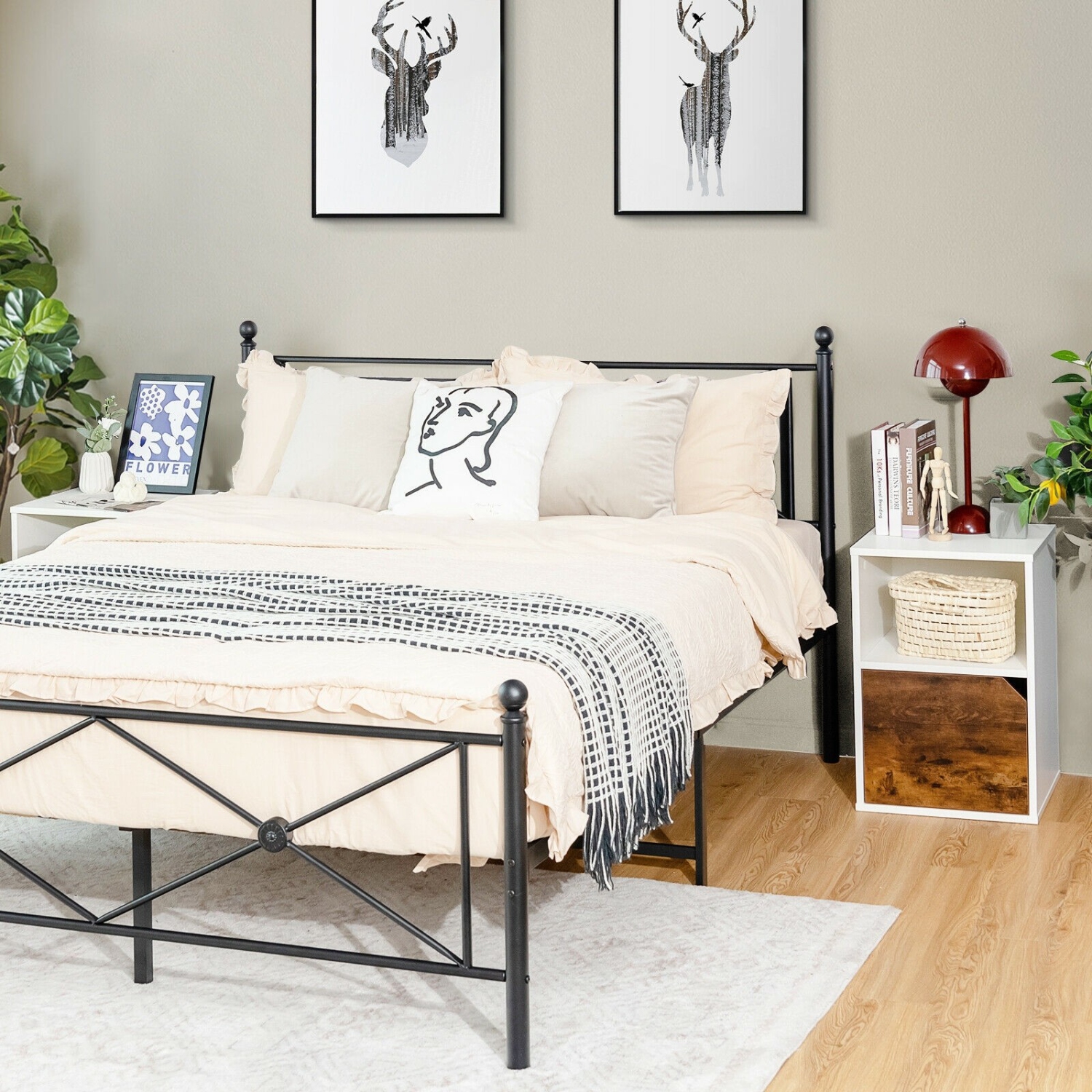 Set of 2 Nightstands Side End Table for Living Room