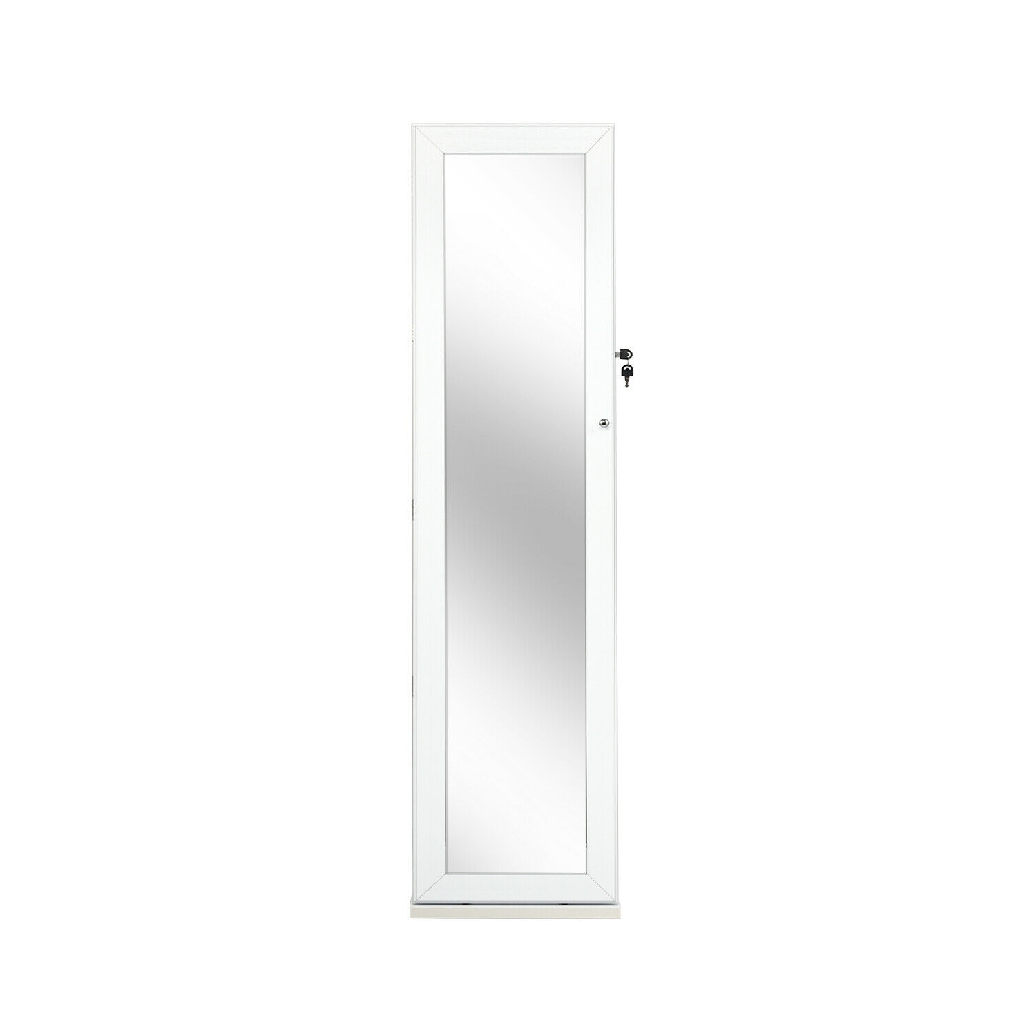 Armoire à bijoux debout verrouillable avec miroir pour une vue pleine longueur