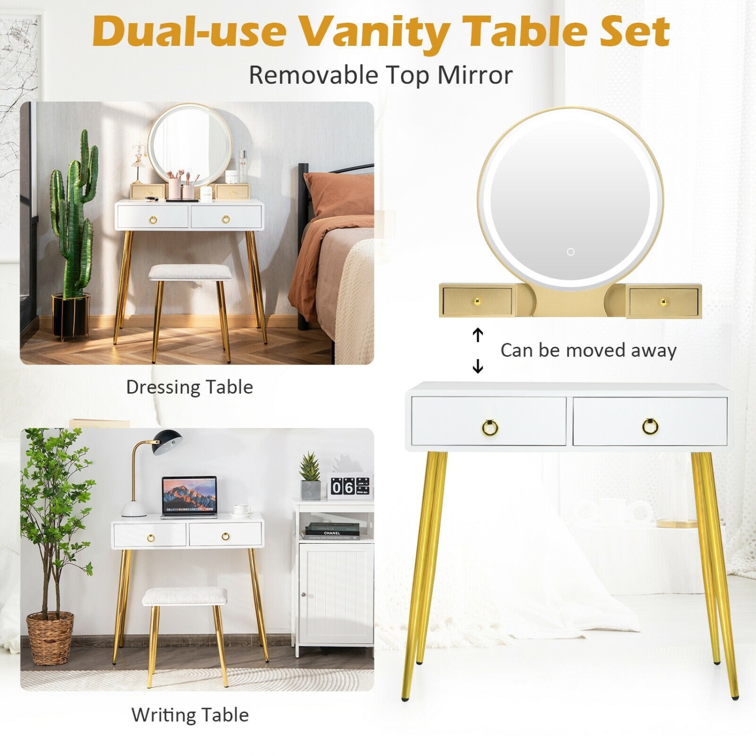 Vanity Table Set with Mirror