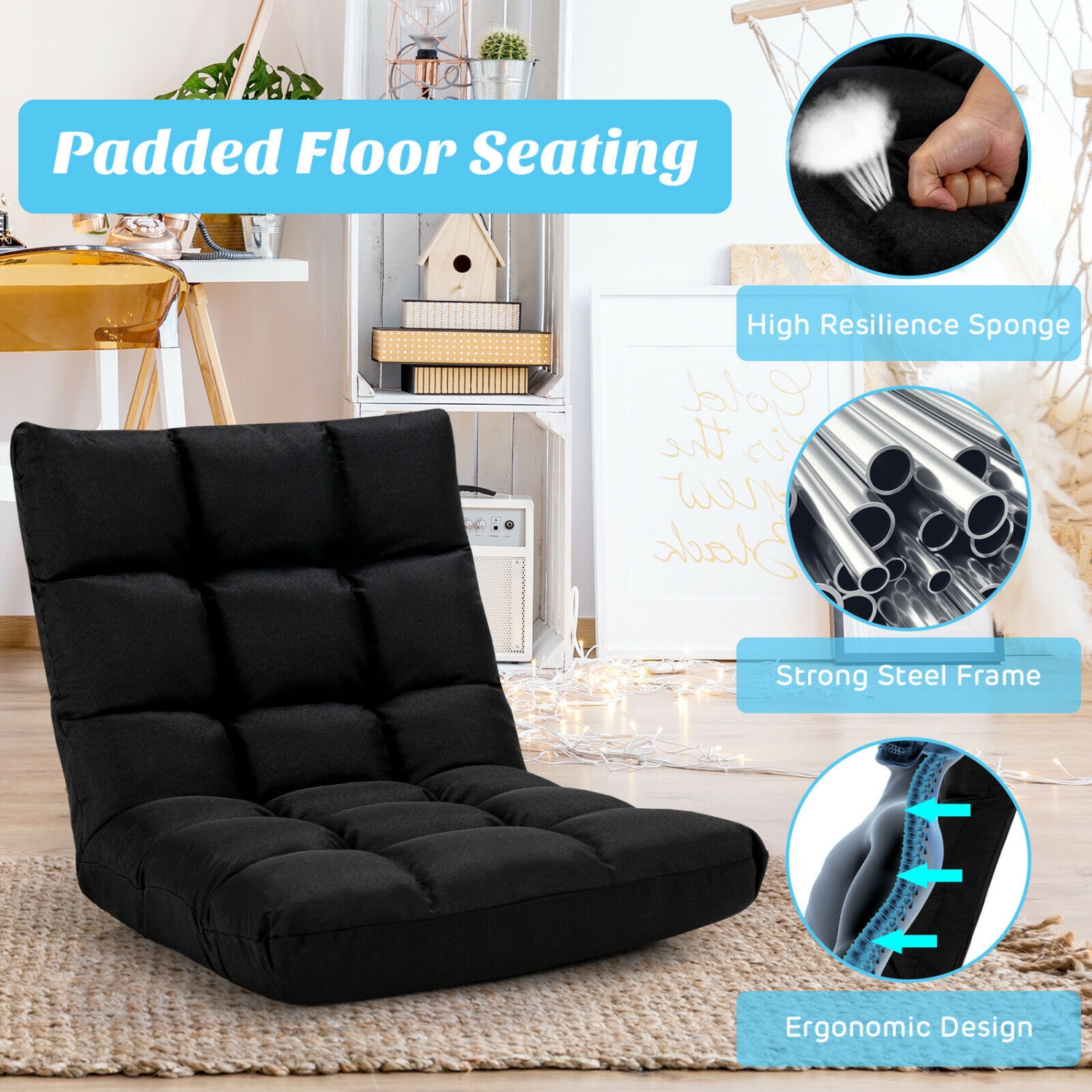 14-Position Adjustable Folding Lazy Gaming Sofa