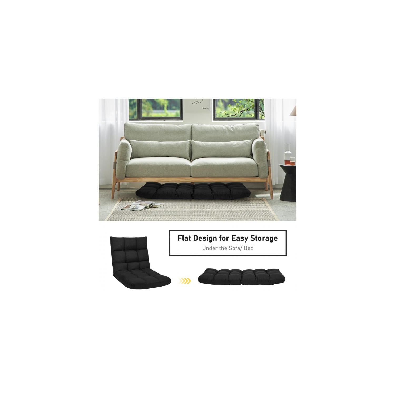 14-Position Adjustable Folding Lazy Gaming Sofa