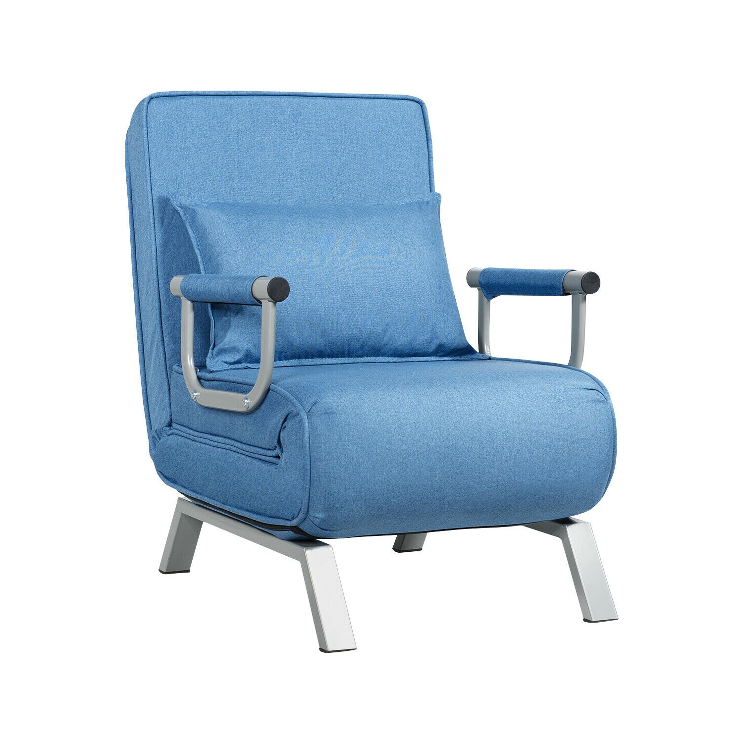 5-Position Folding Convertible Sleeper Armchair Lounge Couch with Pillow