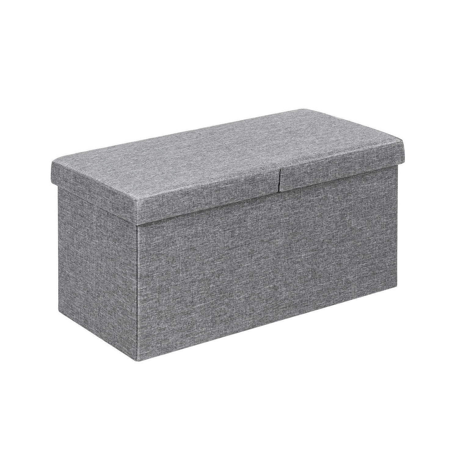 30" Folding Storage Ottoman with Lift Top-Light Gray
