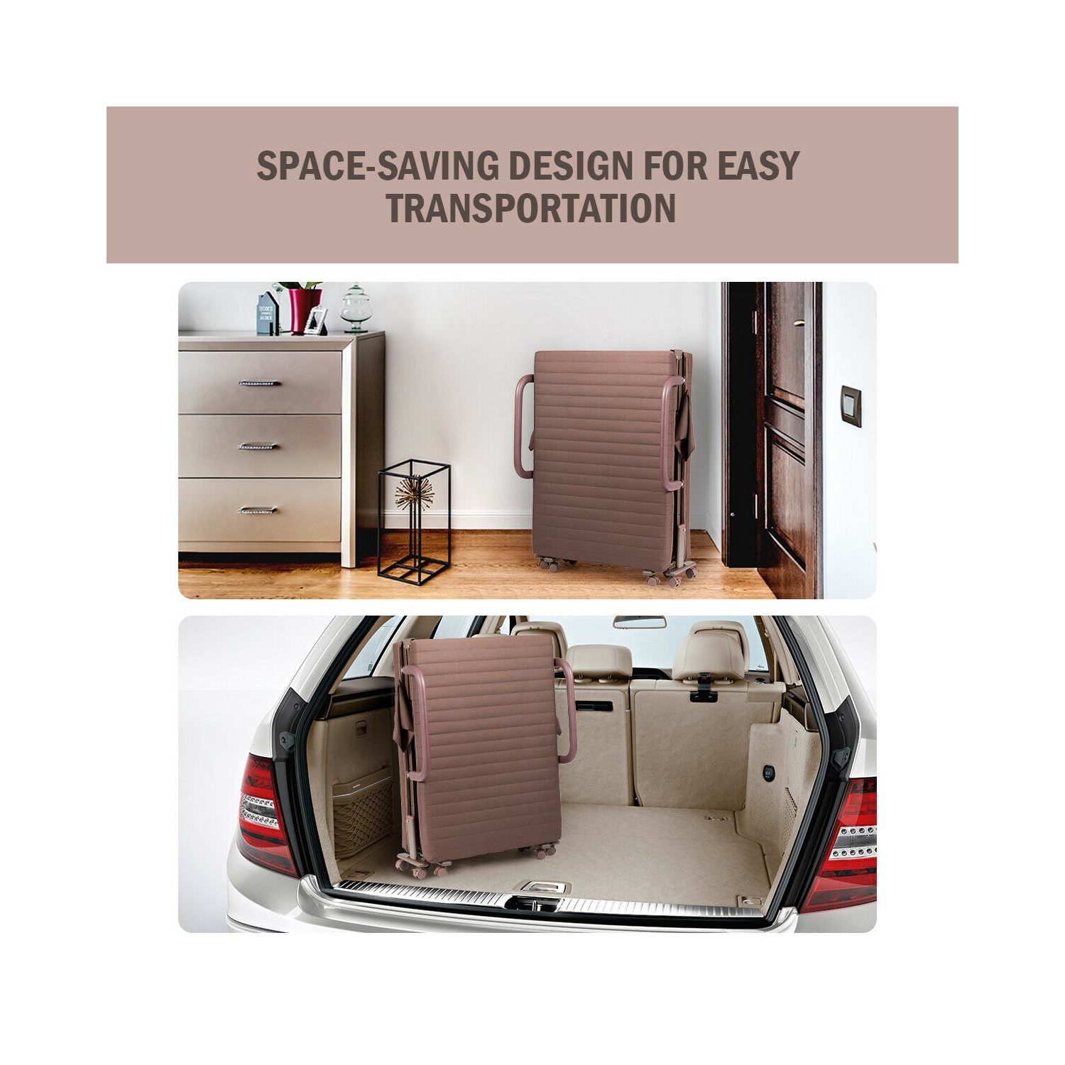 Adjustable Guest Single Bed Lounge Portable Wheels