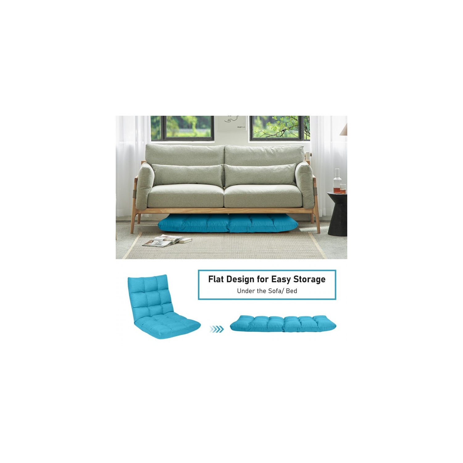 14-Position Adjustable Folding Lazy Gaming Sofa