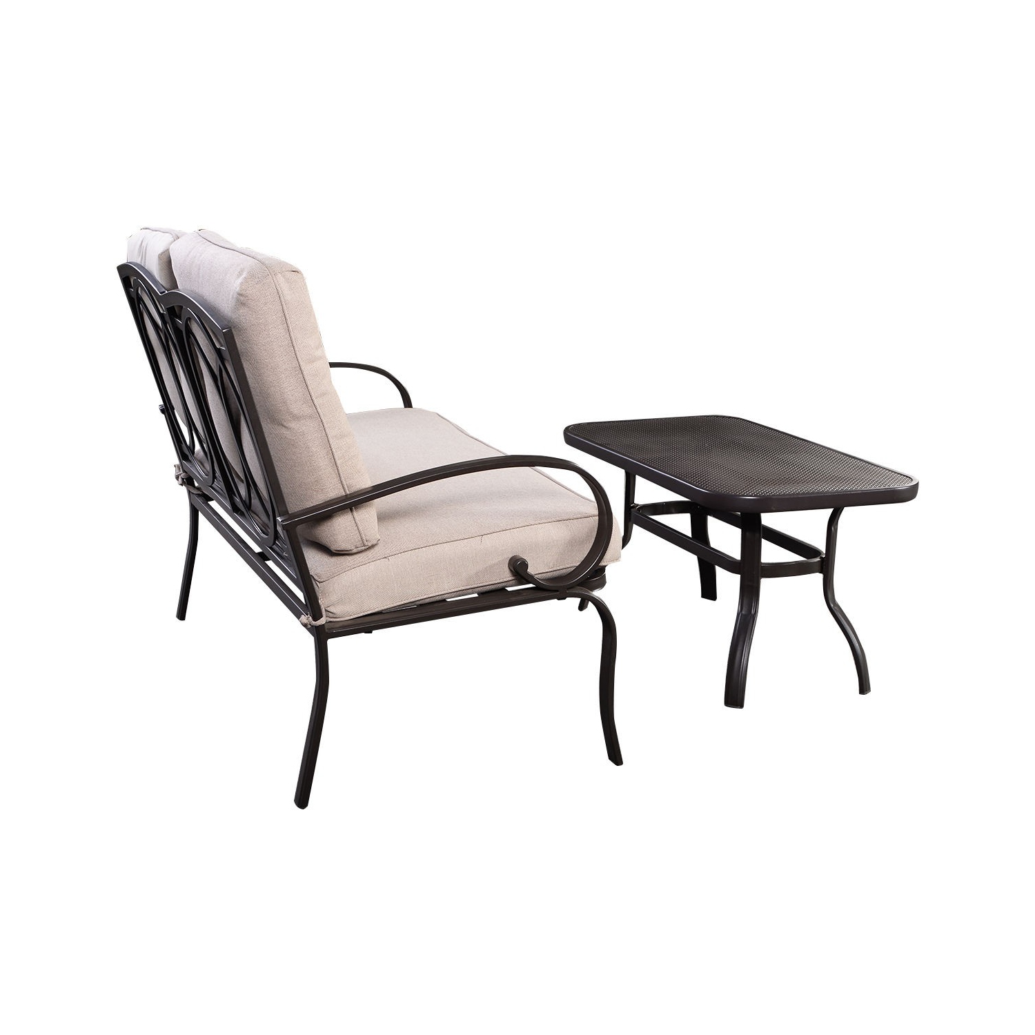 2-Piece Patio Furniture Set – Outdoor Cushioned Seats with Coffee Table for Garden or Balcony