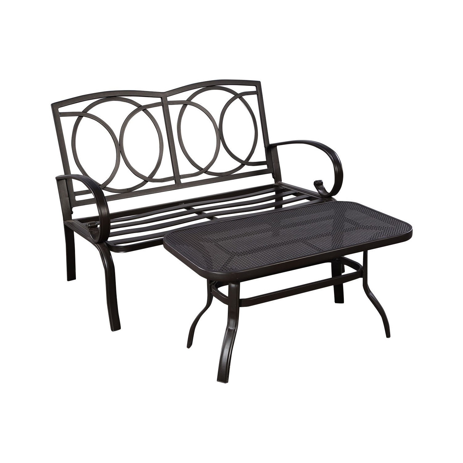 2-Piece Patio Furniture Set – Outdoor Cushioned Seats with Coffee Table for Garden or Balcony