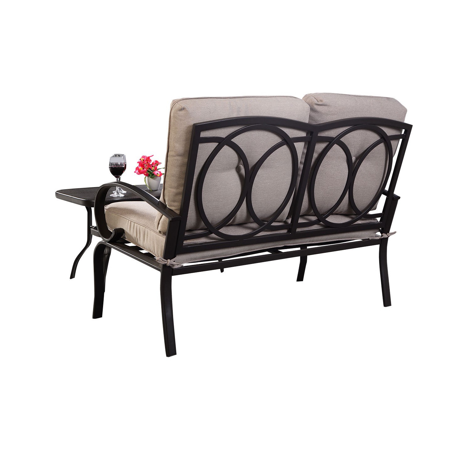 2-Piece Patio Furniture Set – Outdoor Cushioned Seats with Coffee Table for Garden or Balcony