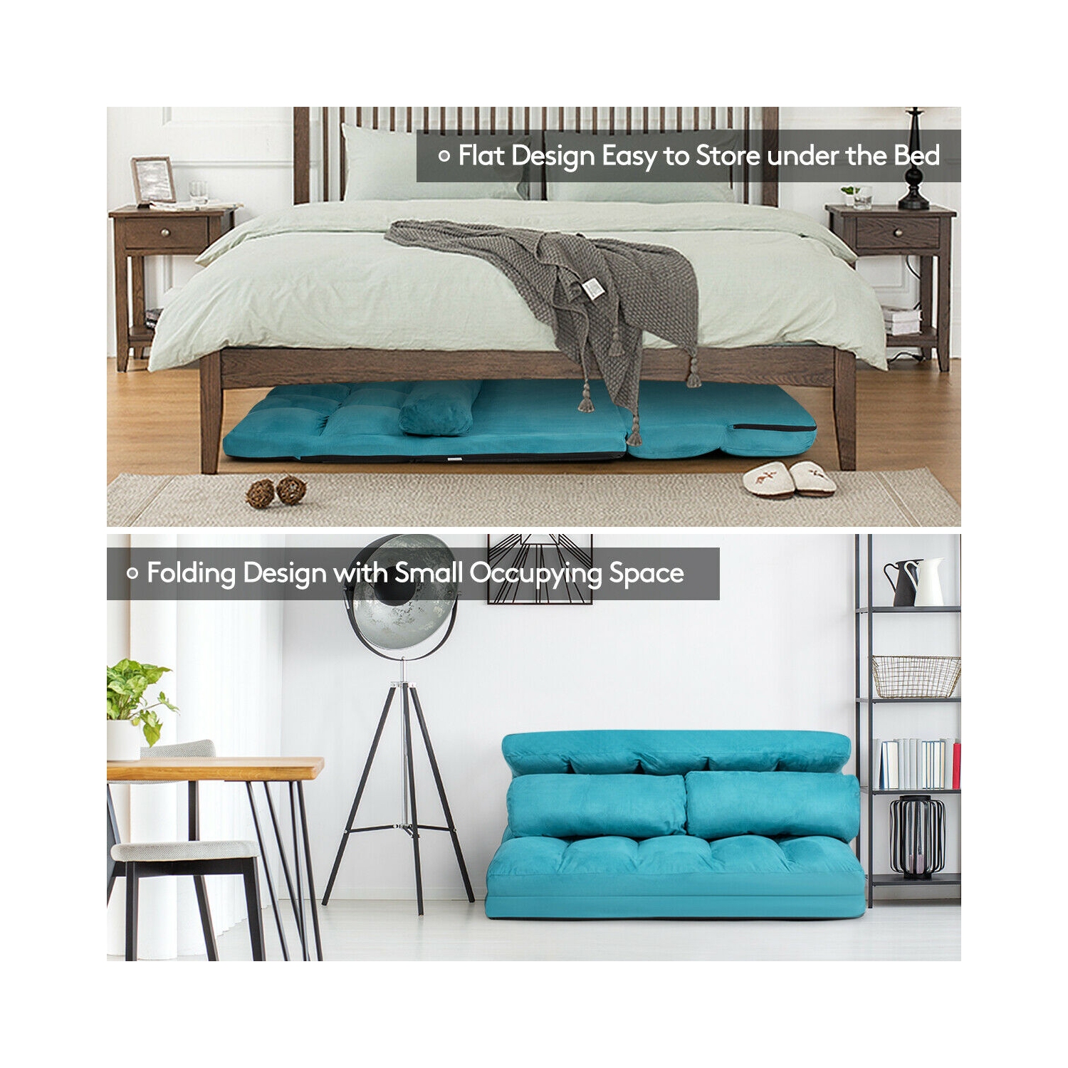 Canapé-lit pliable au plancher à 6 positions