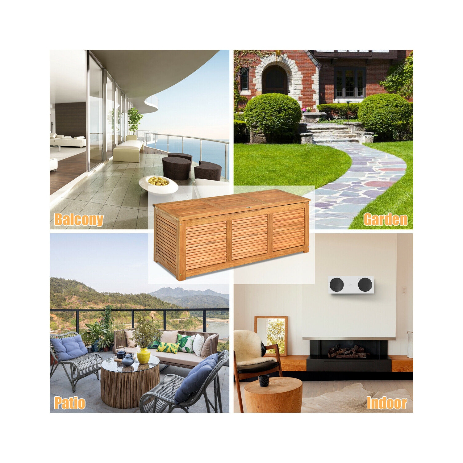 47 Gallon Deck Storage Bench Box Organization Tools