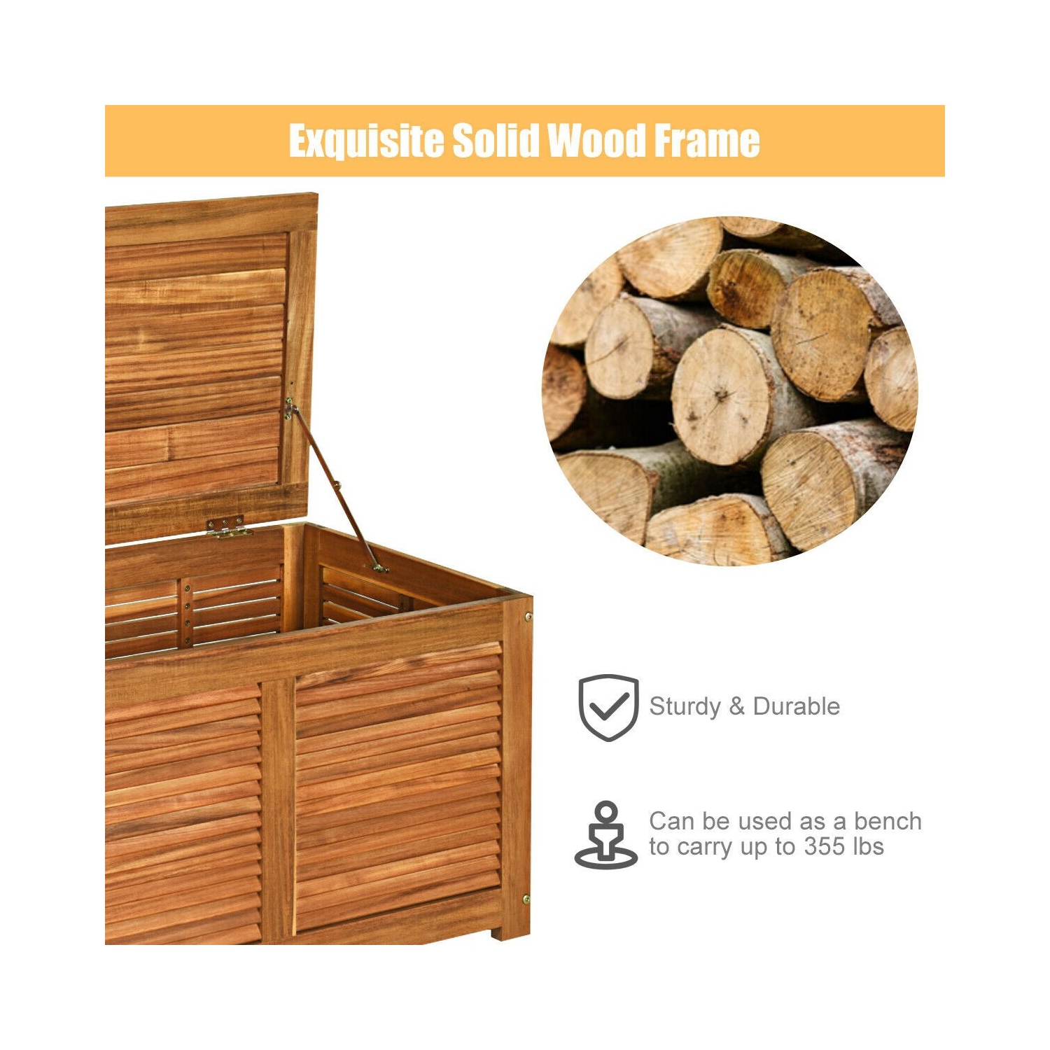 47 Gallon Deck Storage Bench Box Organization Tools