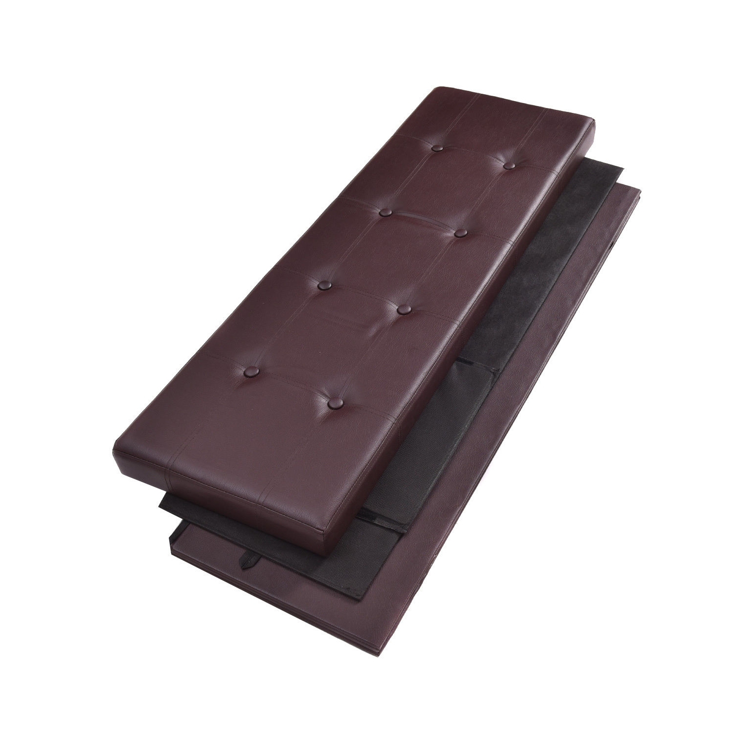 Collapsible Storage Ottoman Bench – Upholstered Lid & Spacious Interior Compartment