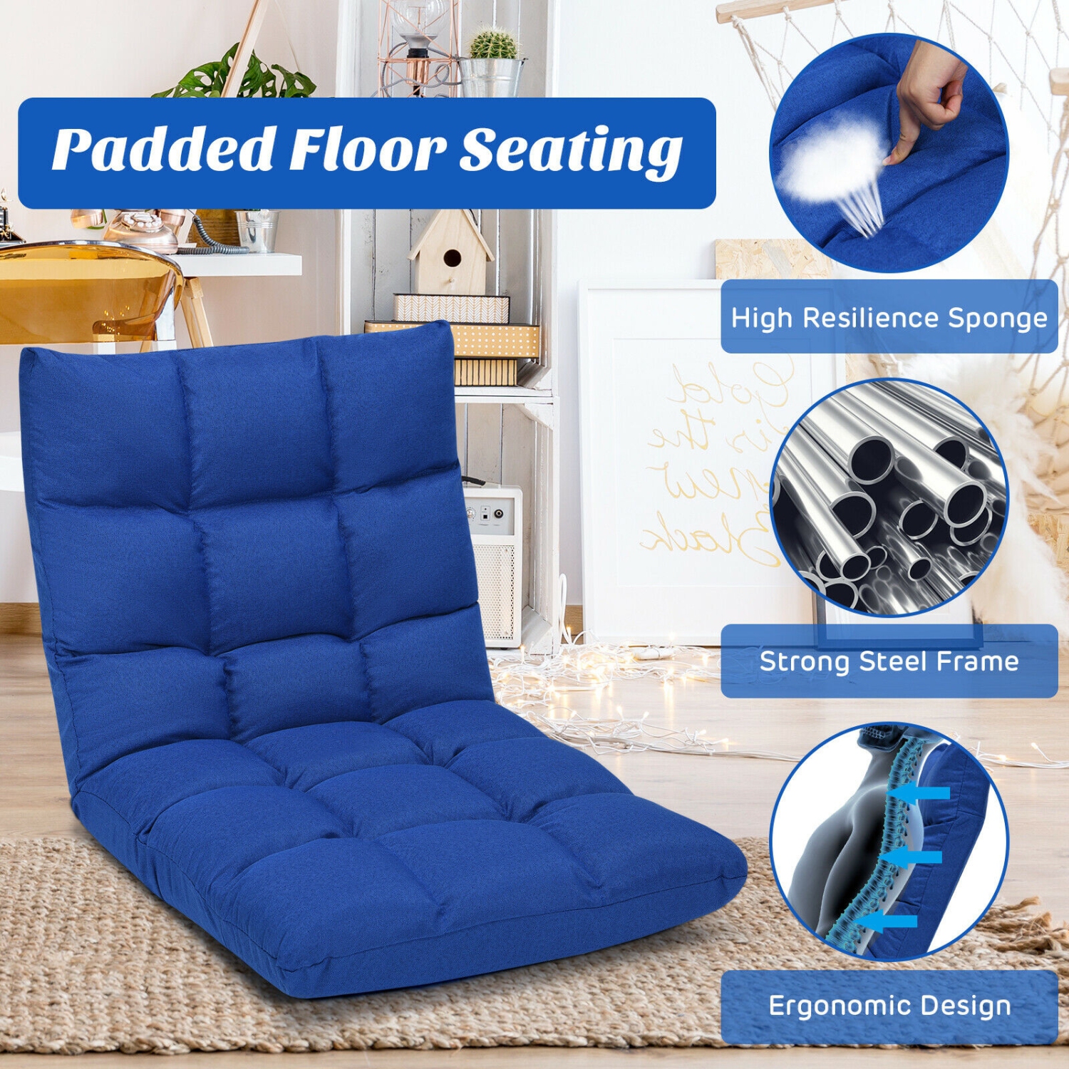14-Position Adjustable Folding Lazy Gaming Sofa