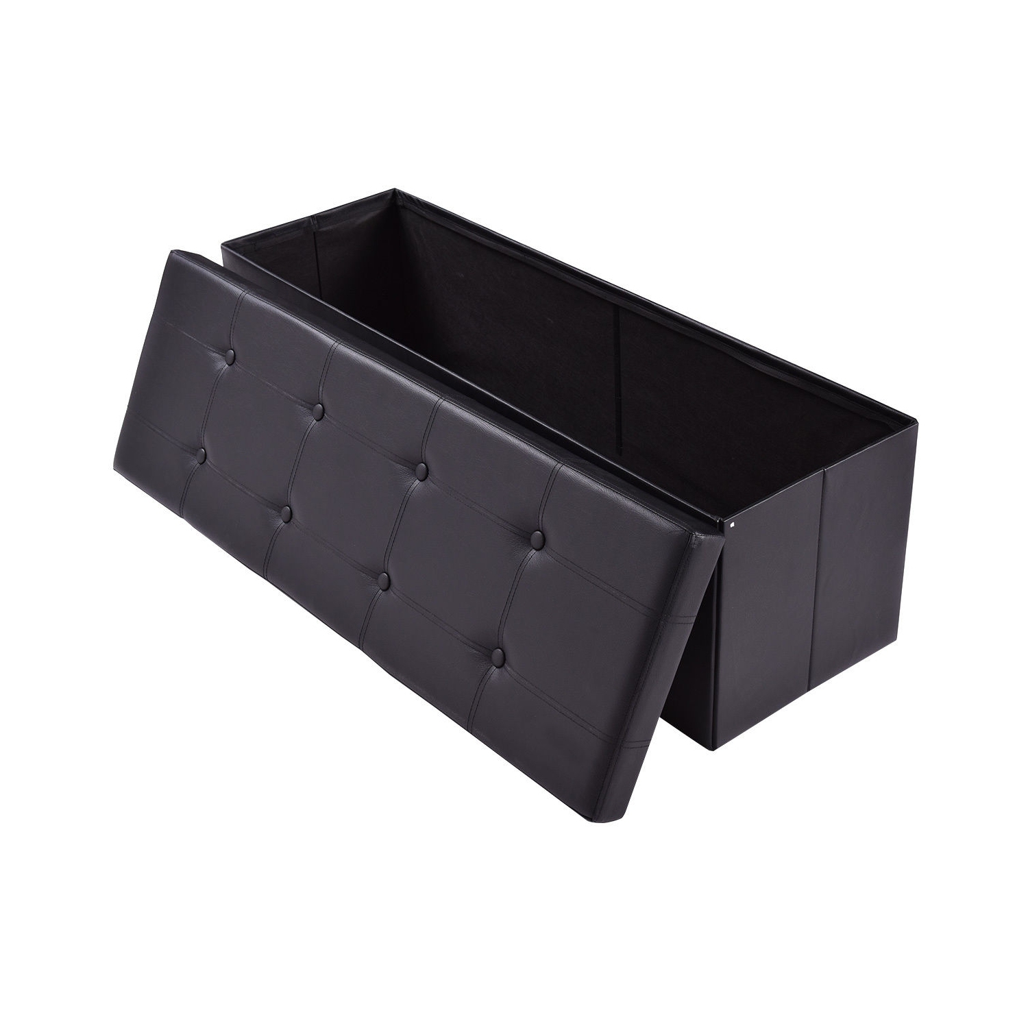 Collapsible Storage Ottoman Bench – Upholstered Lid & Spacious Interior Compartment