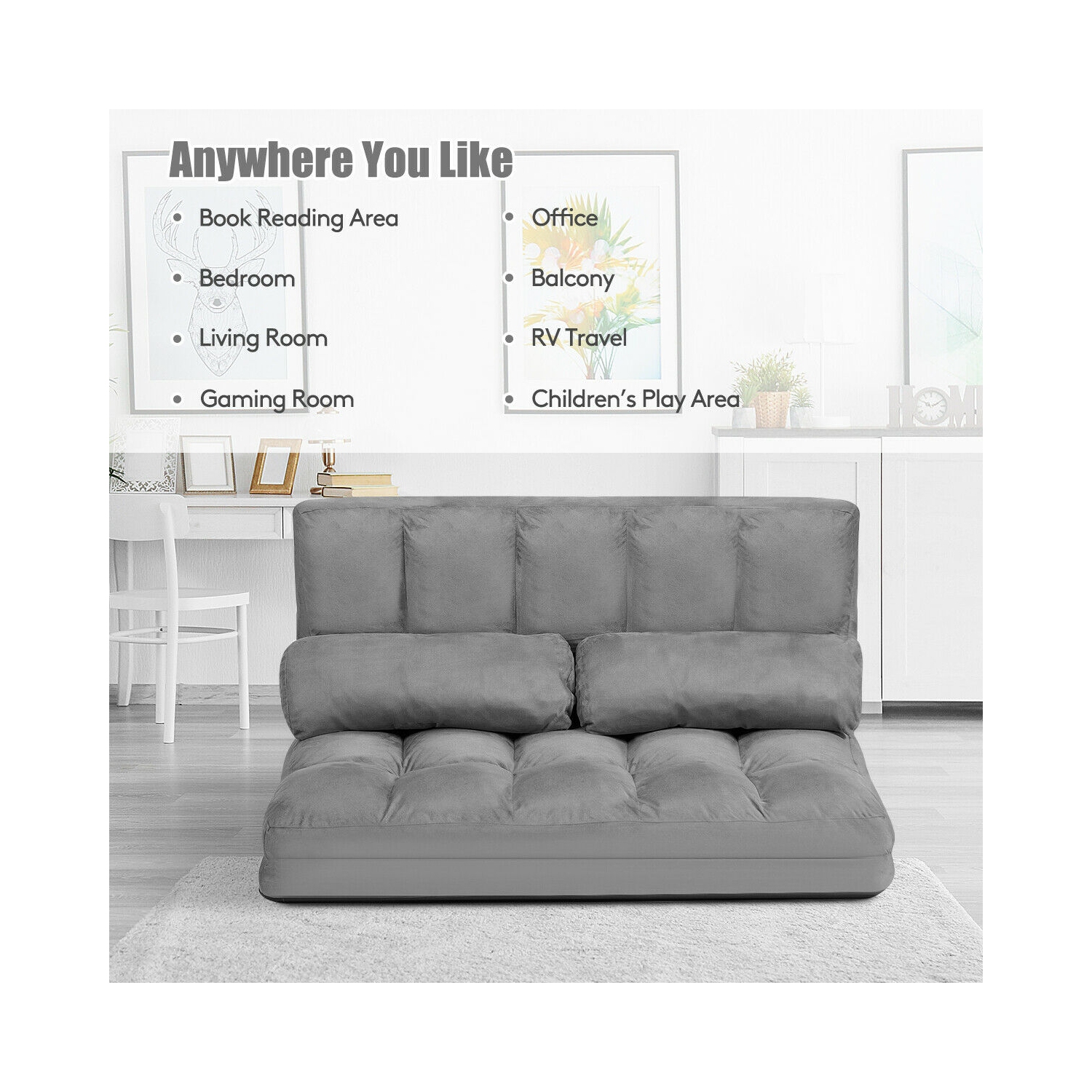 Canapé-lit pliable au plancher à 6 positions