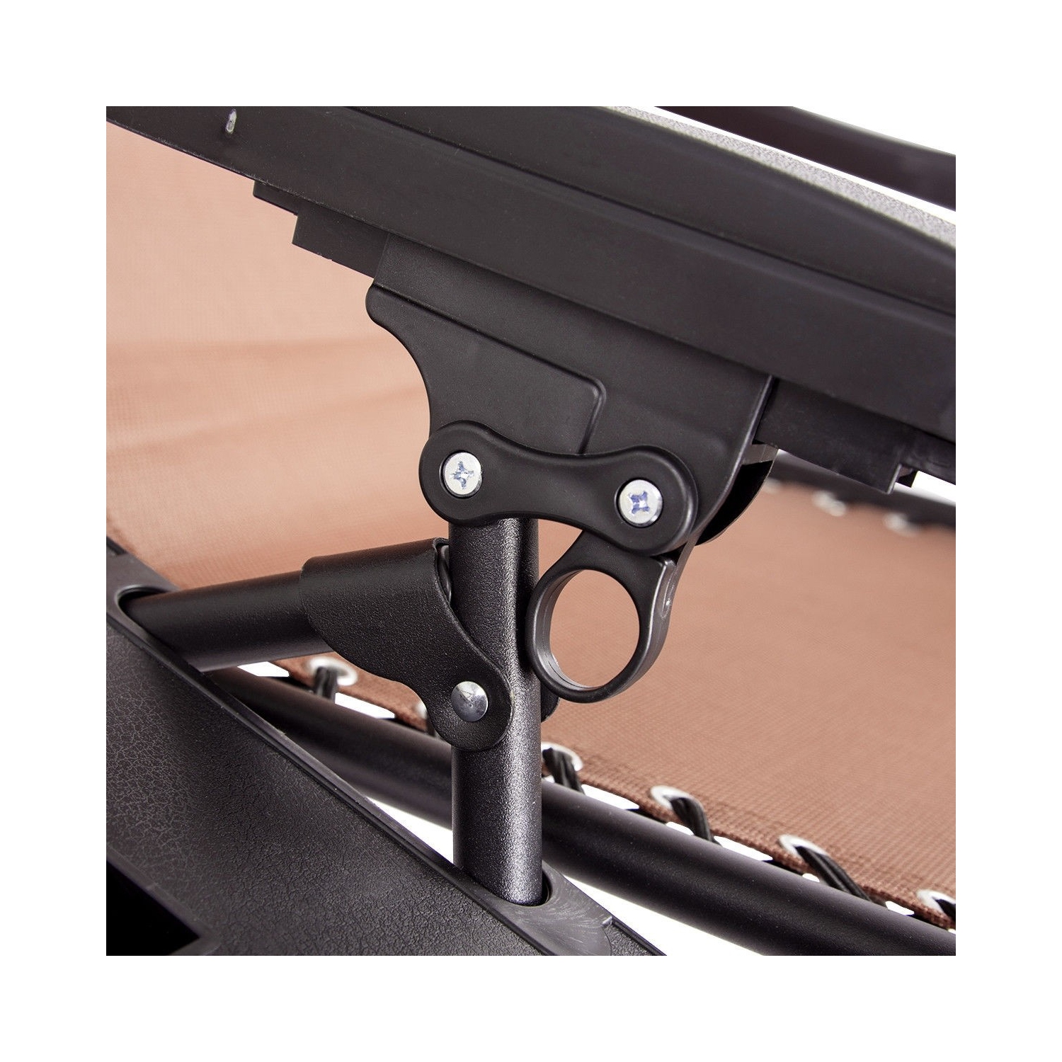 Chaise longue pliante de patio inclinable avec auvent et porte-gobelet