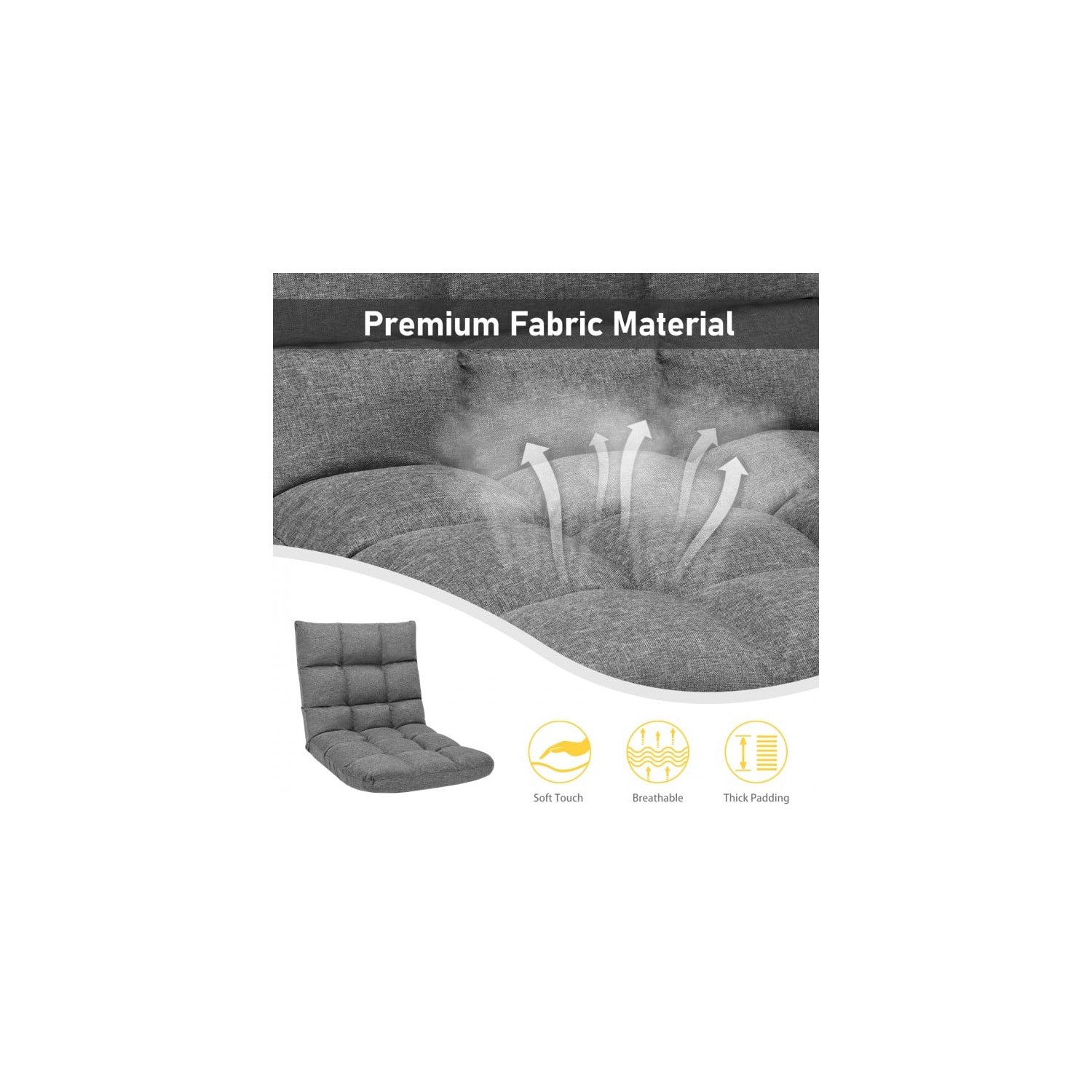 14-Position Adjustable Folding Lazy Gaming Sofa