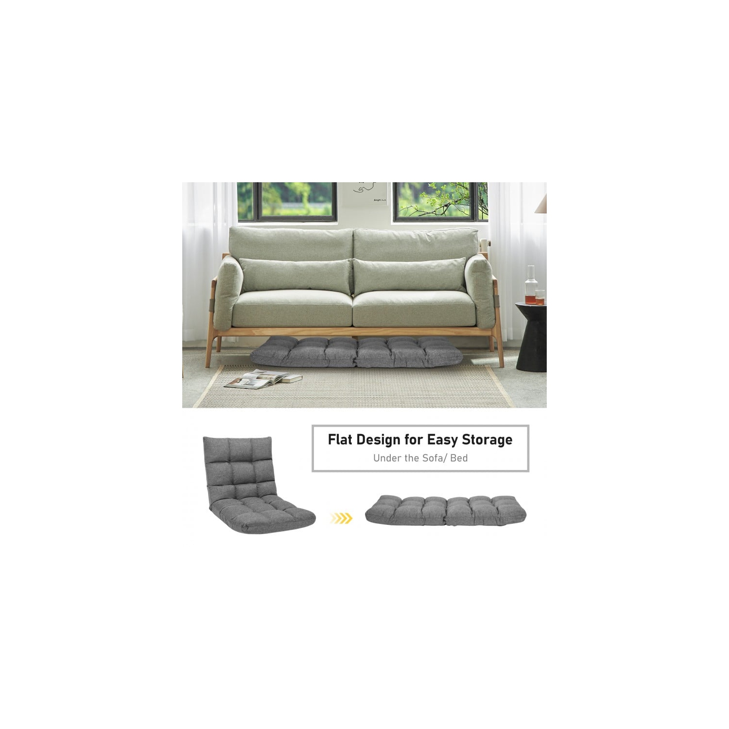 14-Position Adjustable Folding Lazy Gaming Sofa