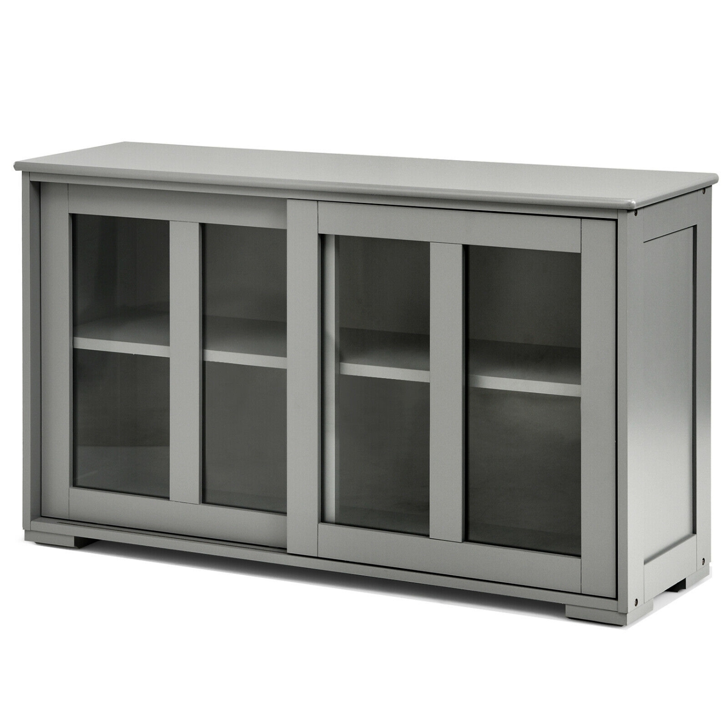 Modern Sideboard Storage Cabinet with Sliding Barn Door and Buffet Console Design