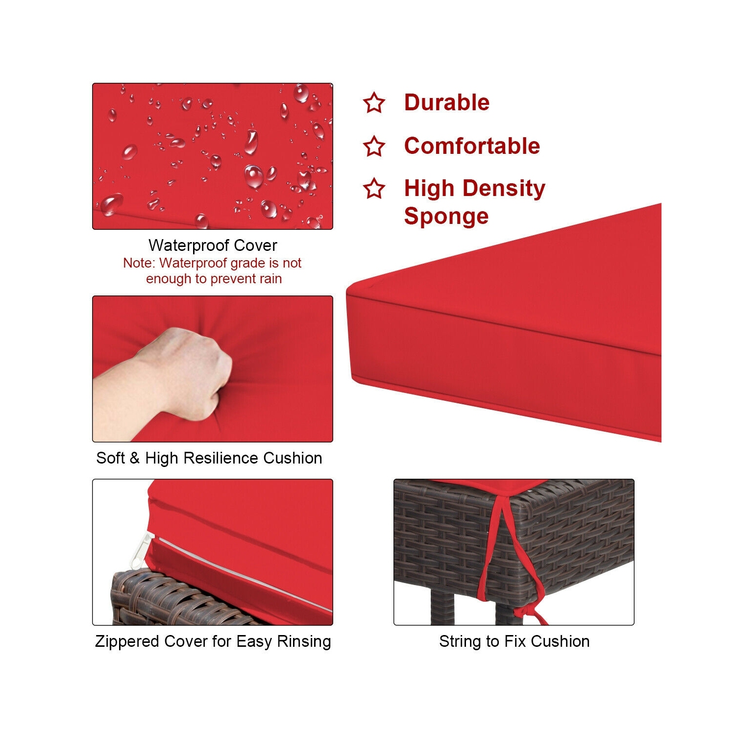 Ensemble de bar extérieur 3 pièces avec table en osier de rotin et tabourets pour salle à manger de patio