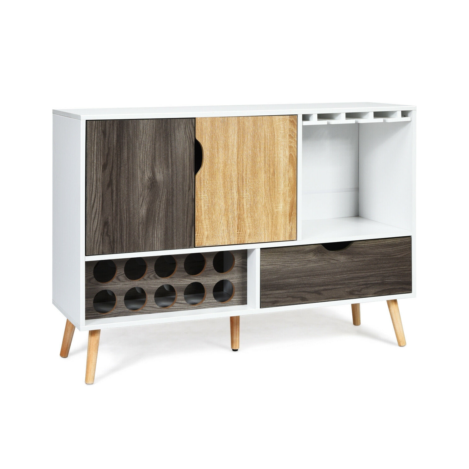 Mid-Century Buffet Sideboard Wooden Storage Cabinet