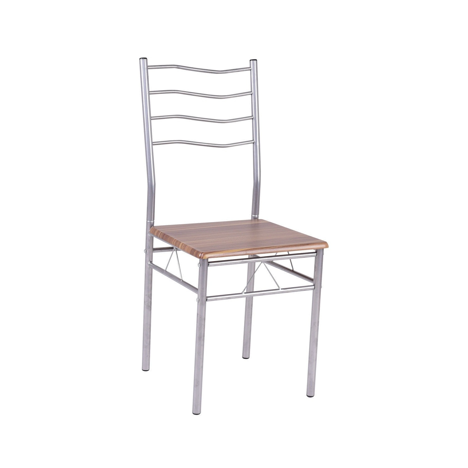 5-Piece Kitchen Dining Set – Wooden Table & 4 Chairs with Sturdy Metal Legs