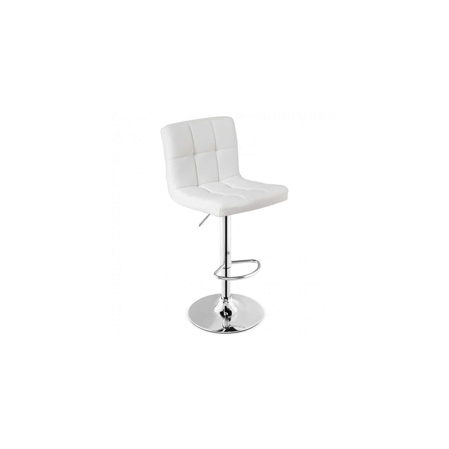 Armless PU Leather Bar Stool with Adjustable Height and Swivel Seat