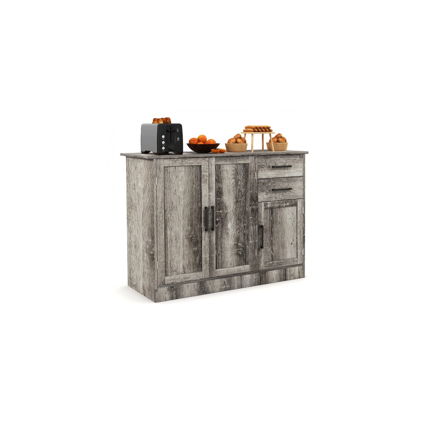 Multi-Functional Buffet Cabinet – Console Table with 2-Door Cabinet and Drawers