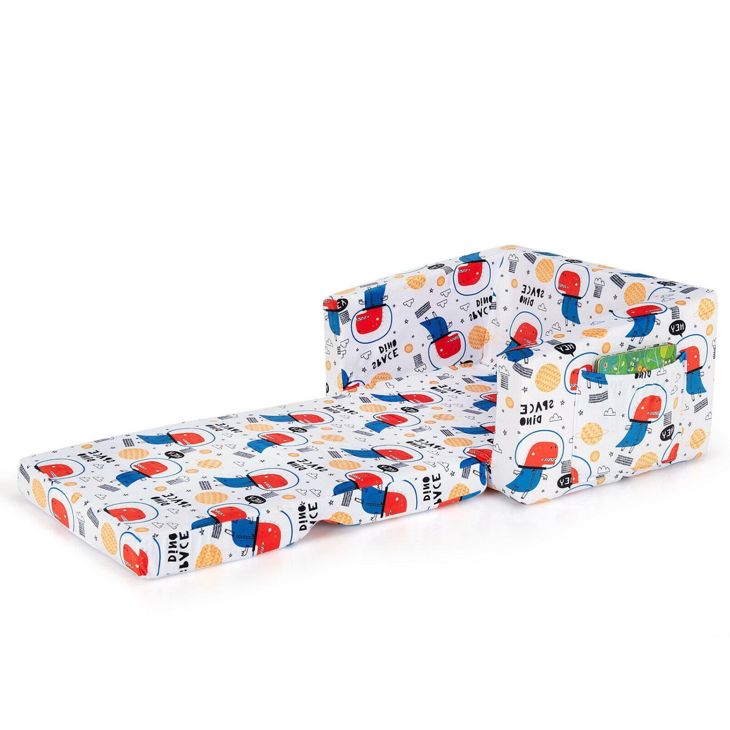 2-in-1 Kids Sofa with Velvet Fabric for Playroom or Bedroom