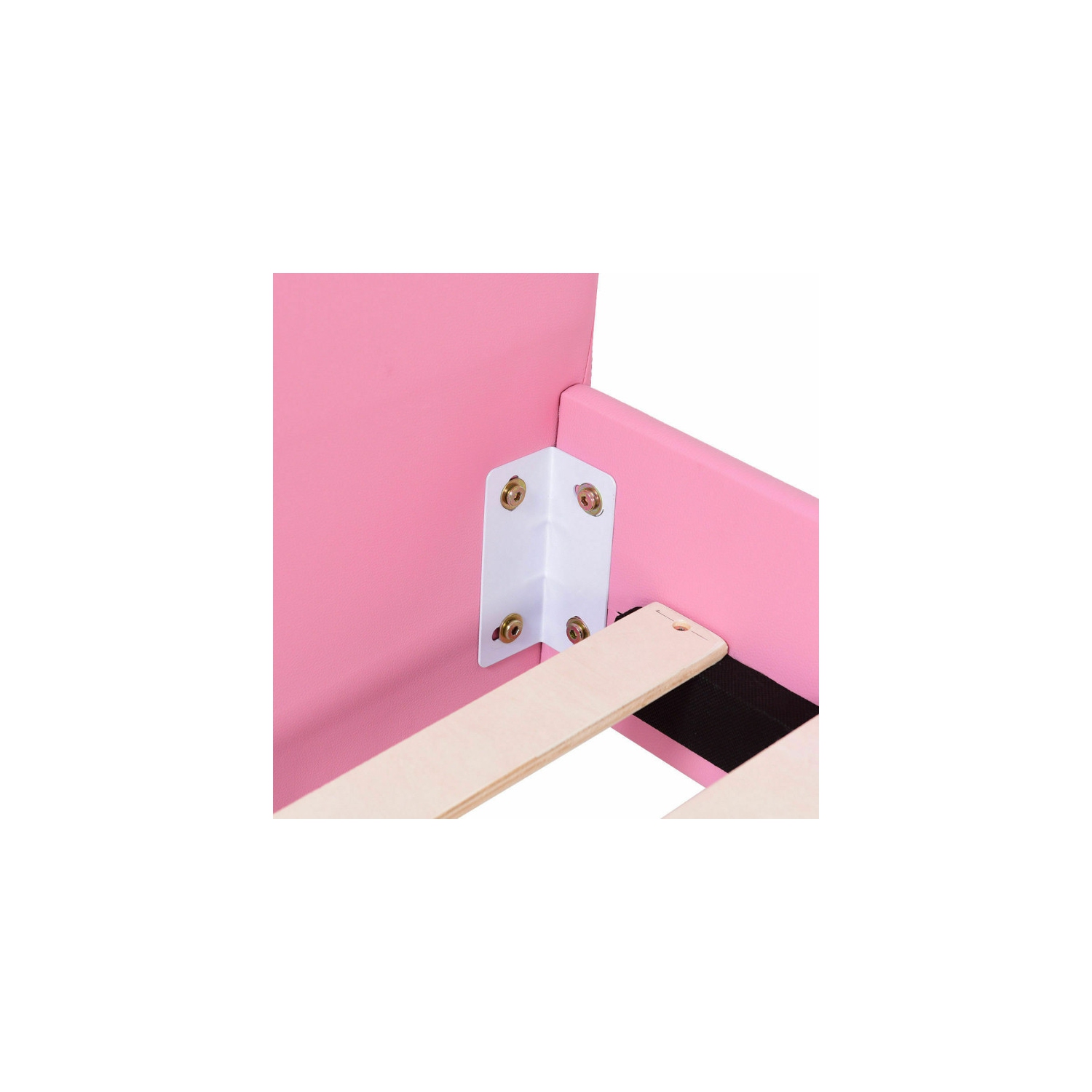 Lit de princesse rembourré en polyuréthane pour enfants – Cadre plateforme en bois, lit simple