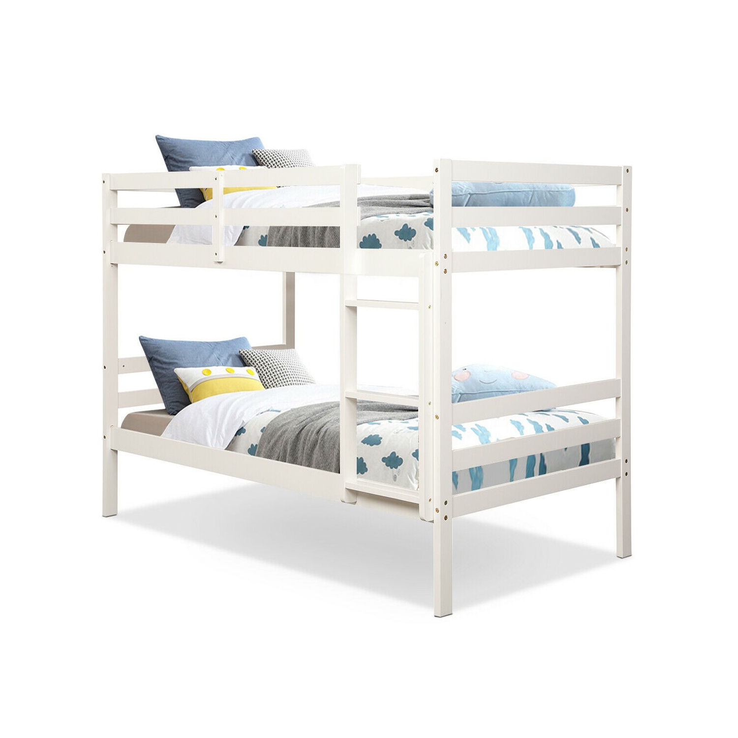 Lit superposé pour enfants en bois massif, construction en bois robuste