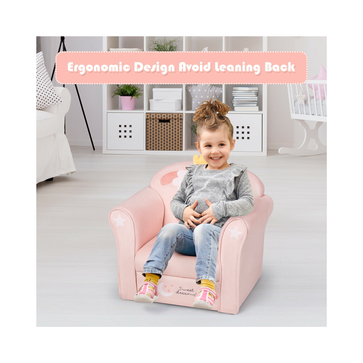 Kids Lamb Sofa Children Armrest Couch