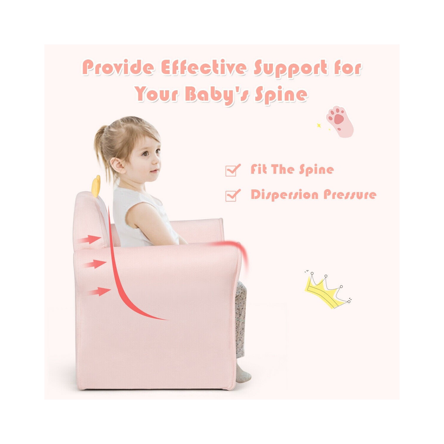 Kids Lamb Sofa Children Armrest Couch