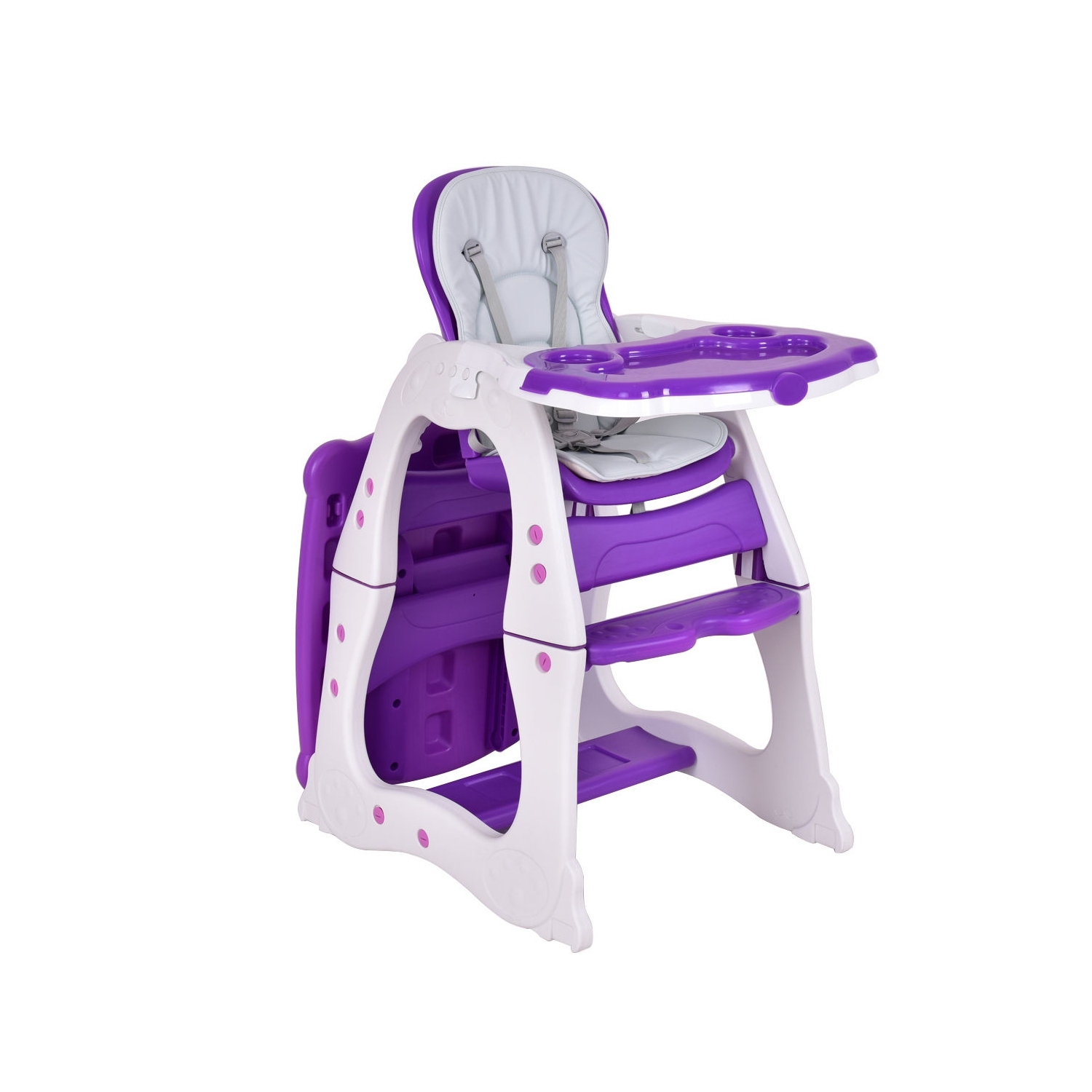 Chaise haute pour bébé convertible 3-en-1 - Violet