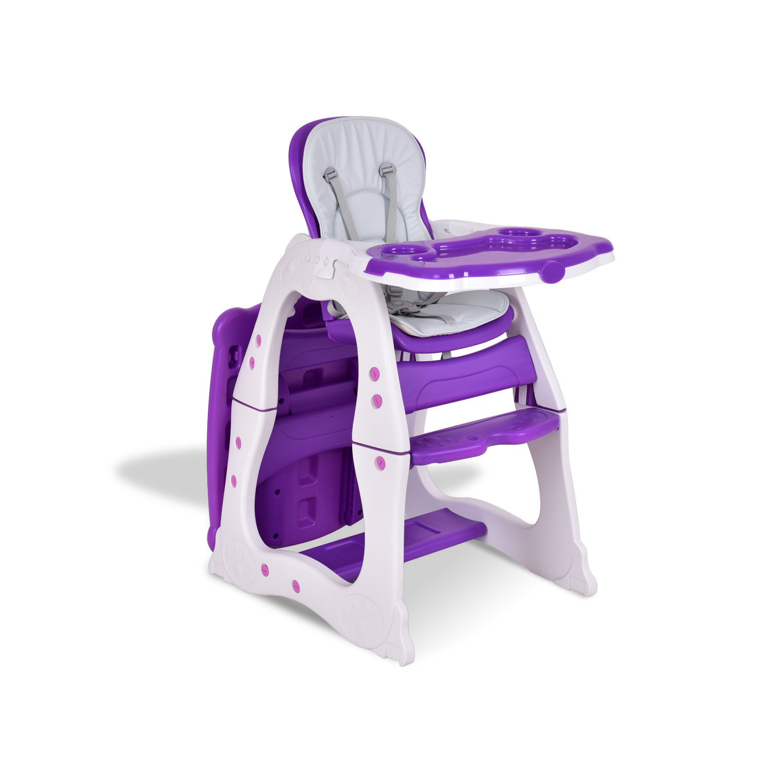 Chaise haute pour bébé convertible 3-en-1 - Violet