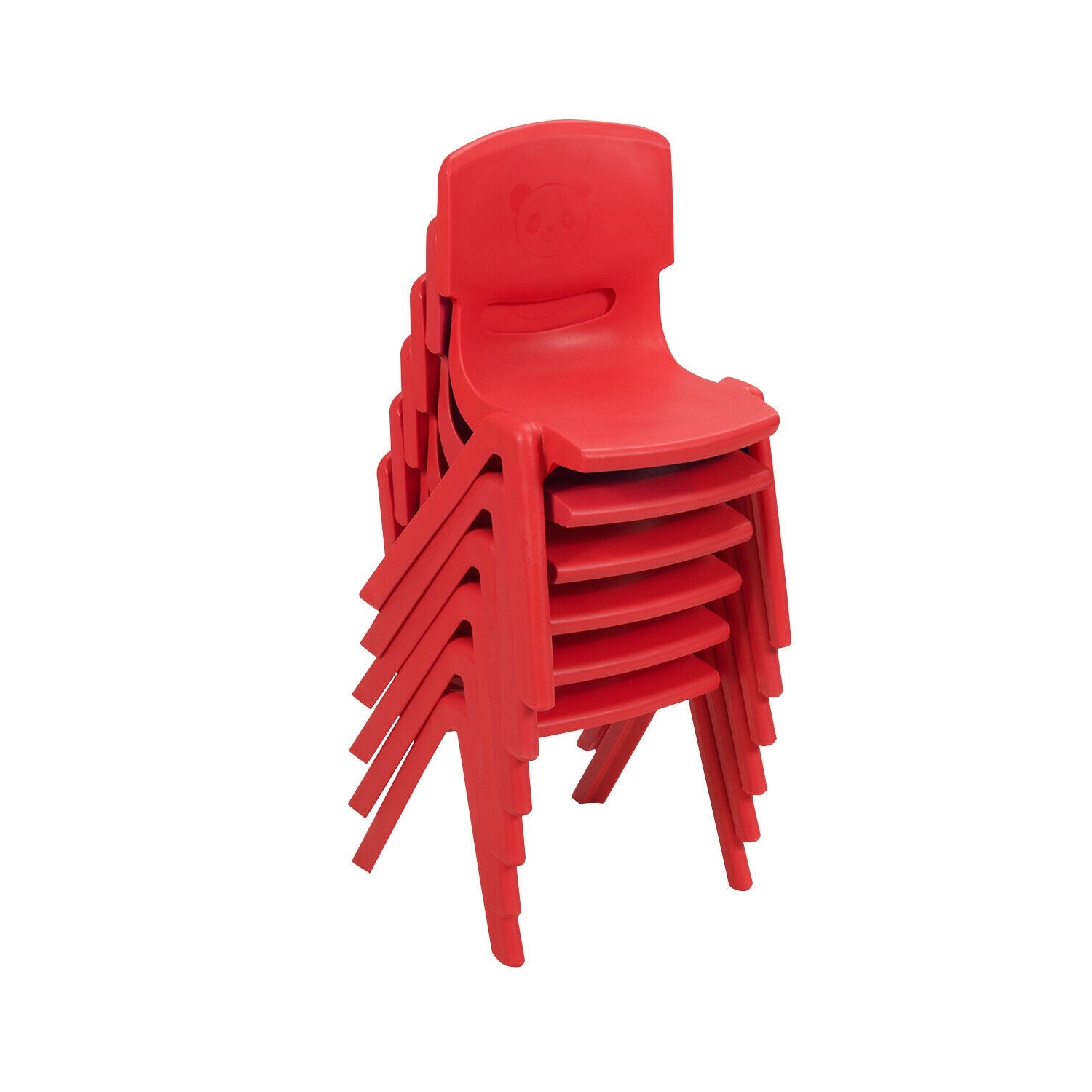 6-pack Kids Plastic Stackable Classroom Chairs-Red