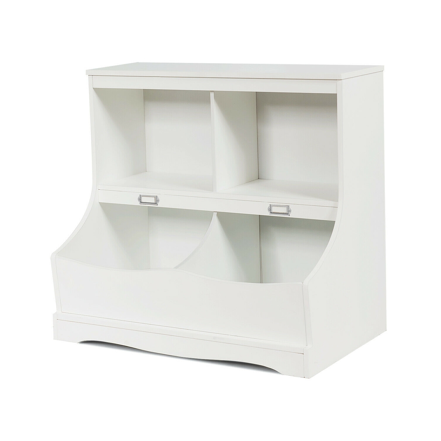 Kids Floor Cabinet Multi-Functional Bookcase -White