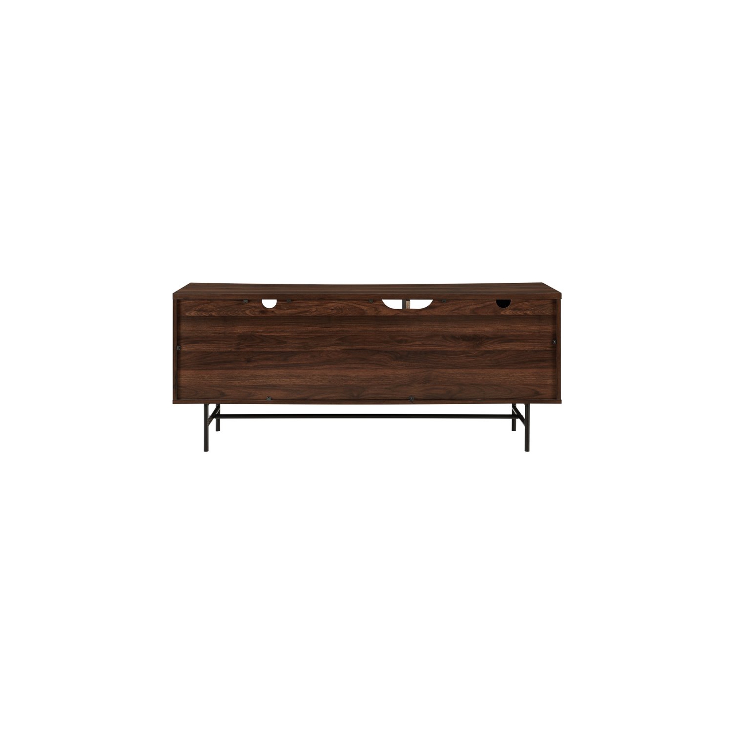 Pemberly Row 60" Modern TV Console with Record Storage in Dark Walnut